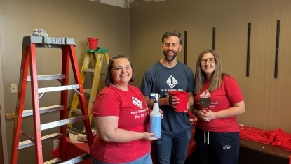 A Days of Caring team at work