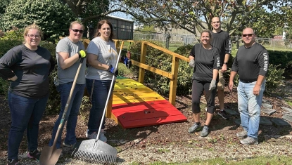 A Days of Caring team at work