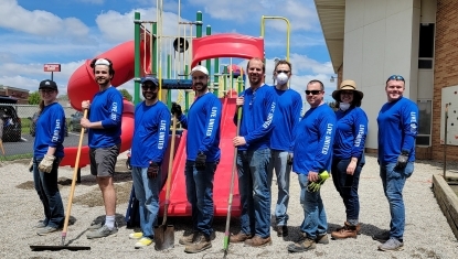 A Days of Caring team at work