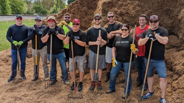 A Days of Caring team at work