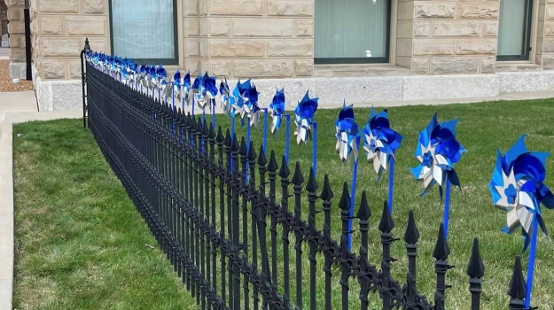 Pinwheels at courthouse