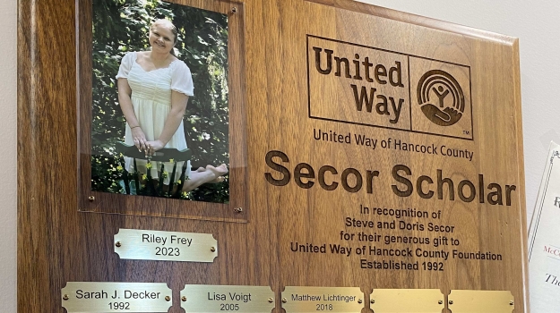 Secor Scholarship winners plaque